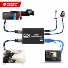 Dexxer Snemalnik HDMI 4K na USB 3.0 video grabber zajem videa