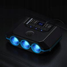 Dexxer 12V-24V LED avto polnilec in razdelilec 4x USB Quick Charge 3.0 LCD