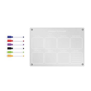 Cool Mango magnetna tabla za hladilnik, otroški koledar, tedenski ali mesečni, s 6 markerji, 40 × 30 cm - Calendary