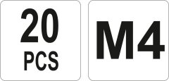 YATO JEKLENE KOVIČNE MATICE M4, 20 KOSOV YT-36471
