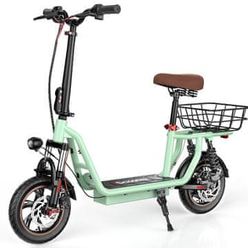 ISCOOTER iScooter i12 električni skiro s sedežem in košaro, 500 W, 36 V 7,5 Ah, do 25 km/h, doseg do 35 km, 12" pnevmatike