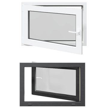 Vidaxl Okno za klet RISOR 90 x 60 cm PVC in steklo Antracit
