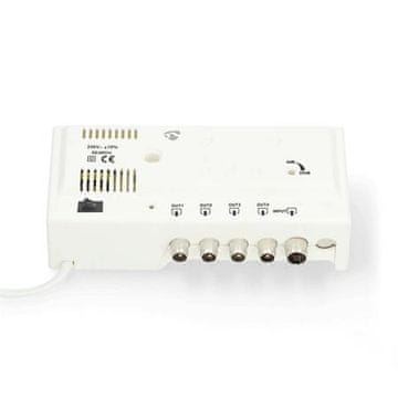 Nedis CATV ojačevalnik/ največje ojačenje 20 dB/ 47 - 694 MHz/ 4 izhodi/ IEC priključek/ bela