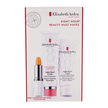 Elizabeth Arden Eight Hour Cream Skin Protectant darilni set zaščitna nega 50 ml + vlažilna krema za roke 75 ml +vlažilna nega za ustnice SPF15 3,7 g za ženske