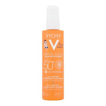 Vichy Capital Soleil Kids Cell Protect Water Fluid Spray SPF50+ sprej za zaščito pred soncem za telo in obraz 200 ml