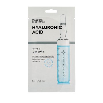 MISSHA Mascure Sheet Mask Hyaluronic Acid vlažilna maska za obraz 28 ml unisex