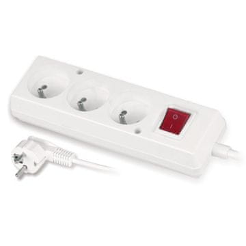 slomart Razdelilna letev s 3 vtičnicami, 5m, bela, PLASTROL PS-370WS