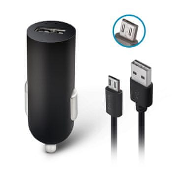 Forever Forever ładowarka samochodowa m02 1x usb 2a czarna + kabel microusb