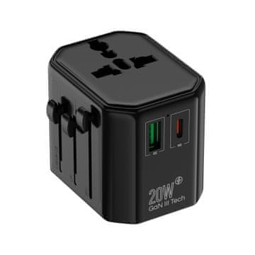 slomart Plastrol AD-2/EU/UNI/20W Univerzalni potovalni adapter, PD 20W + QC 18W