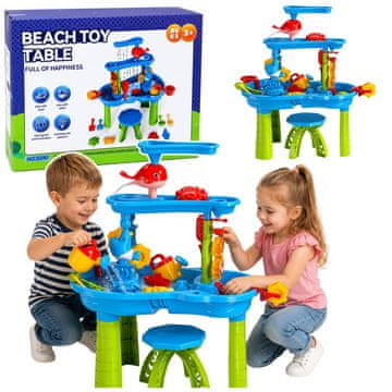 slomart LEAN TOYS Vodni stolp z igralnim prostorom, stolčkom in dodatki, 63 cm