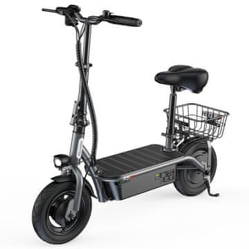 ISCOOTER iScooter F2 zložljiv električni skiro s sedežem in košaro, 500 W, 36 V 7,8 Ah, do 30 km, 10" pnevmatike