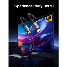 Ugreen USB-C na USB-C 3.1 Gen 2 5A kabel, 240W, PD, 4K60Hz, črn, 1m (80150)