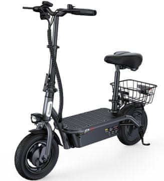 ISCOOTER iScooter F3 zložljiv električni skiro s sedežem in košaro, 1000 W, 48 V 13 Ah, do 60 km, 10" pnevmatike