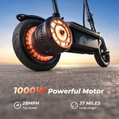 ISCOOTER iScooter F3 zložljiv električni skiro s sedežem in košaro, 1000 W, 48 V 13 Ah, do 60 km, 10" pnevmatike