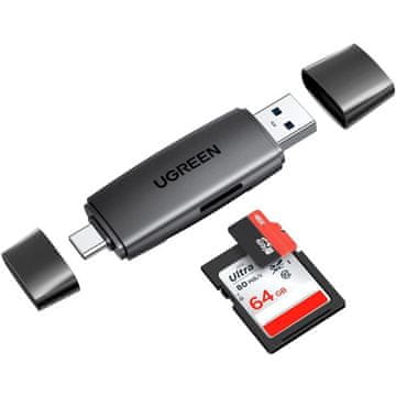 Ugreen USB-A 3.0 in USB-C OTG čitalec kartic (80191)