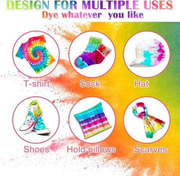 Blackfire Komplet za barvanje oblačil Tie Dye, 12 barv