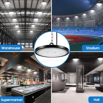 Industrijska LED svetilka UFO 200W 20000LM 6500K IP65 ultrazvočna