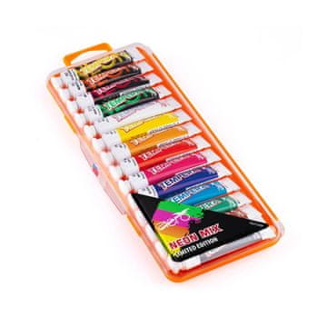 VSE ZA ŠOLO Barvice tempera 7ml 1/14 pvc embalaža + 4 neon barve