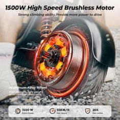 ISCOOTER iScooter DX5 električni skuter s sedežem, 1500 W, 48 V 15,6 Ah, do 55 km/h, doseg do 72 km, 15-palčne pnevmatike