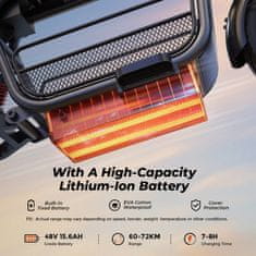 ISCOOTER iScooter DX5 električni skuter s sedežem, 1500 W, 48 V 15,6 Ah, do 55 km/h, doseg do 72 km, 15-palčne pnevmatike