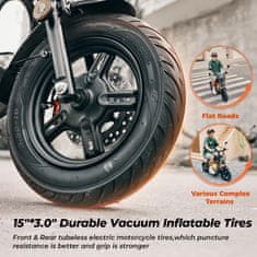 ISCOOTER iScooter DX5 električni skuter s sedežem, 1500 W, 48 V 15,6 Ah, do 55 km/h, doseg do 72 km, 15-palčne pnevmatike