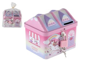 Teddies pločevinasta škatla za zaklade Unicorn House