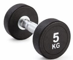 Kubisport 5-kilogramska enoročna utež, ovalna, črna
