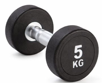 Kubisport 5-kilogramska enoročna utež, ovalna, črna