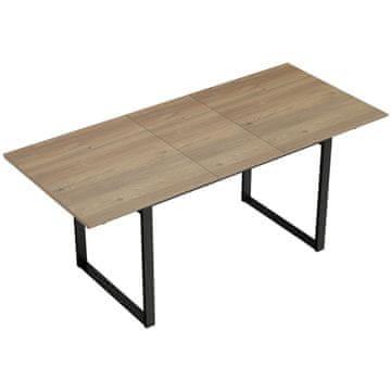 Homestar Raztegljiva jedilna miza 140x80x75 cm naravno les in črna