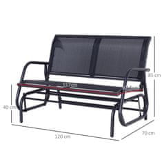 Homestar Vrtna gugalnica klop 120x70x85 cm črna