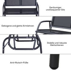 Homestar Vrtna gugalnica klop 120x70x85 cm črna