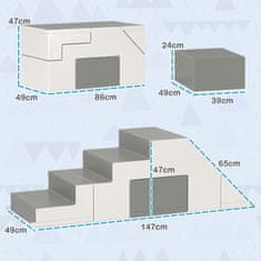 Homestar Komplet mehkih igralnih kock 2 kosa 86x49x47 cm siva