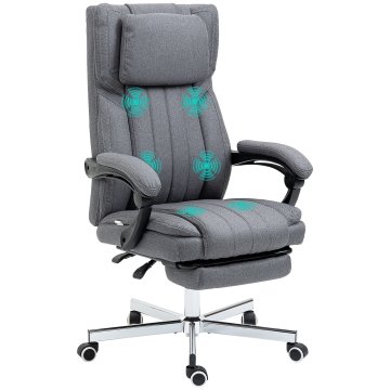 Homestar Pisarna stol ergonomski z masažno funkcijo, nastavljiv naslon, 65x61x105-113 cm, siva
