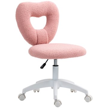 Homestar Pisarna stol z naslonom v obliki srca 45x56x78-88 cm roza