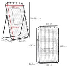 Homestar Nogometni povratnik 123x73x178,5 cm Črn