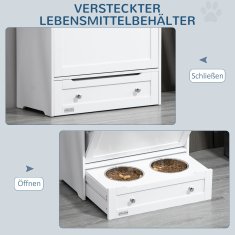 Homestar Kabinet za hranjenje hišnih ljubljenčkov 61x35,5x82 cm, bela