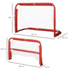 Homestar Set nogometnih golov, zložljivi mini goli, 90x36x60 cm, rdeča