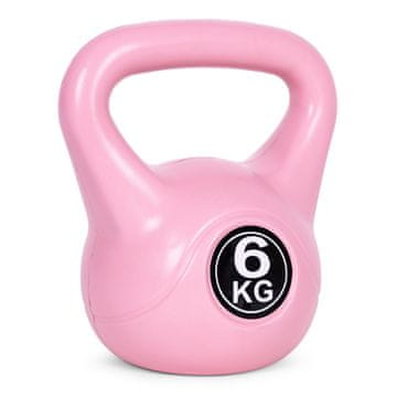 ModernHome Kettlebell 6 kg za vadbo, dumbbell, žoga z utežmi, fitnes obremenitev, roza, ModernHome