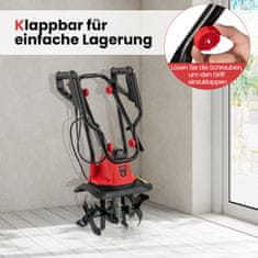 Costway Električni kultivator 750W 32,5x24x138 cm rdeč
