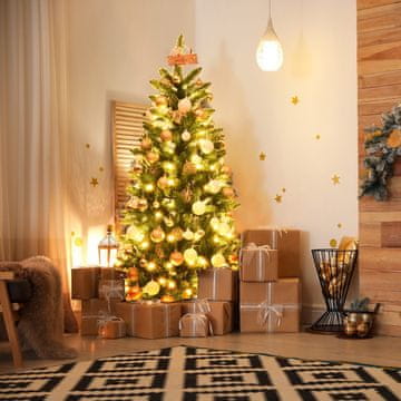 Costway Umetno ozko božično drevo z LED lučmi 150 cm