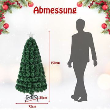Costway Umetno božično drevo 150 cm z 8 načini osvetlitve