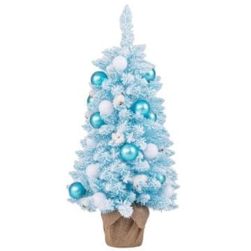Costway Umetno mini božično drevo z umetnim snegom 90 cm modro