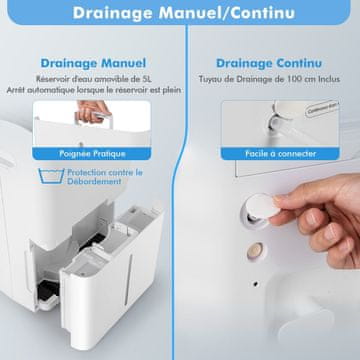Costway Odzračevalnik 50 l/dan bel in črn
