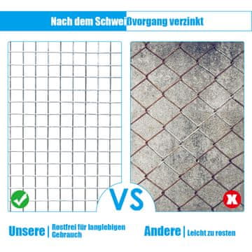 Costway Galvanizirano ograjno mrežo 15x0,9 m