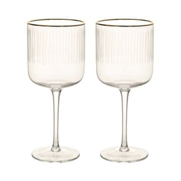 Homestar Vinske kozarce 2 kosa 19,7 cm 400 ml z zlatim robom