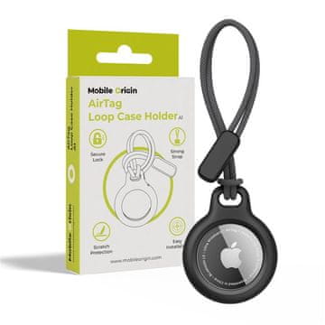 Mobile-origin Airtag Loop Case Holder A1 zaščitni etui, črni (MO-ALCH-BLK-A1)