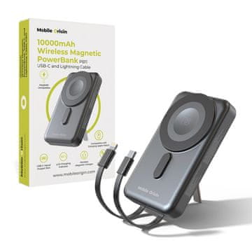 Mobile-origin PB11 Wireless Magnetic PowerBank polnilna baterija, 10000 mAh, črna (MO-WMP-PB11)