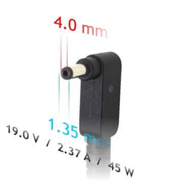 Akyga Akyga AK-ND-54 napajalnik za prenosnik Asus, 45W, Indoor, črn