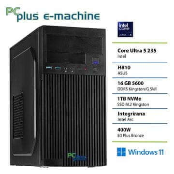 PCplus e-machine Core Ultra 5 235 16GB 1TB Windows 11 Pro namizni računalnik
