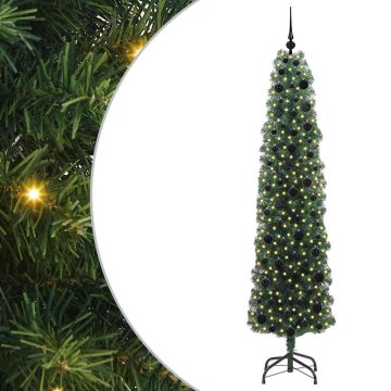 Vidaxl Umestno božično drevo Zelena 210 cm PVC in Jeklo in Plastika